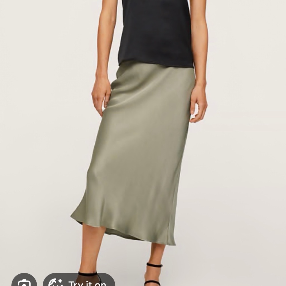 Mango Olive Midi Skirt - Picture 3 of 5